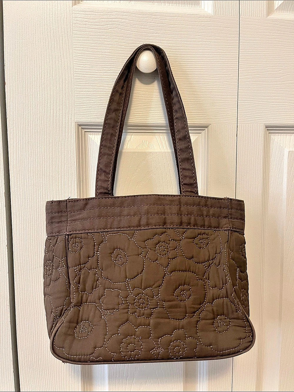 Thirty one Floral Quilted Tote in Brown